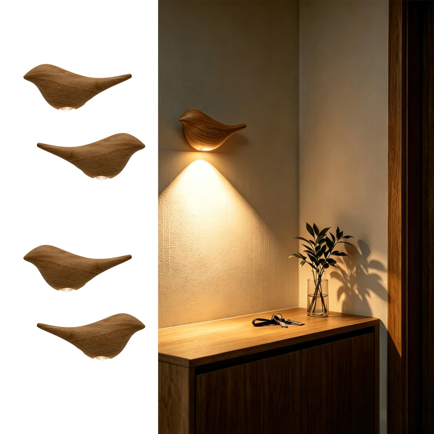 Lumiscintyrws Cute Bird Night Light: Motion Sensor Lights Indoor - Magnetic Mounting & 3 Color Dimmable - One Charge Three Weeks of Worry-Free Use