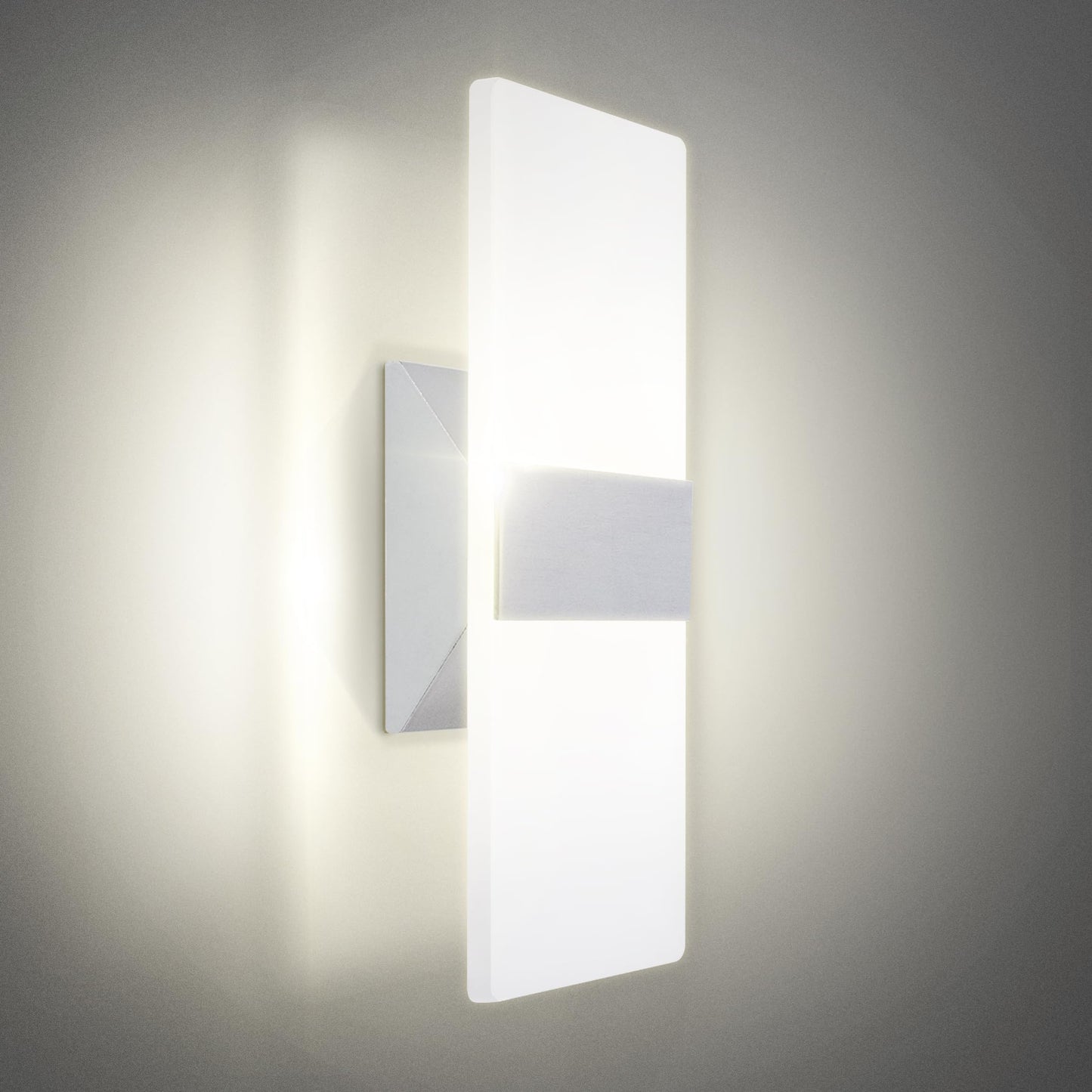 ASD 12 Inch Indoor LED Wall Sconce - 12W 2700K-5000K Dimmable Brushed Nickel Wall Sconce Lights for Living Room, Bedroom, Bathroom, Hallway - Modern