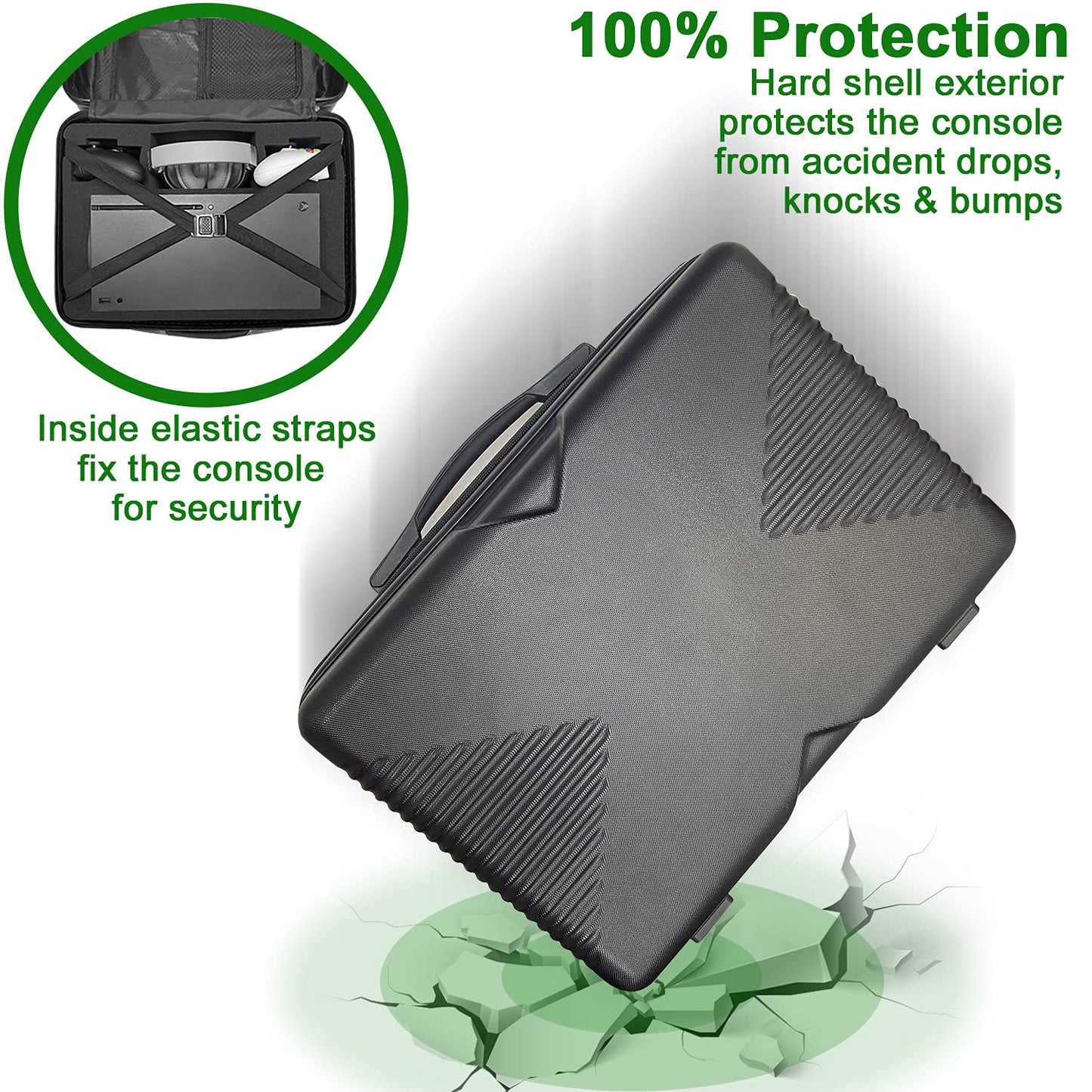 Xbox Series X Carrying Case, Compatible with XSX Console/Controllers/Headset/Games and Other Accessories - Protective Travel Case with Hard Shell