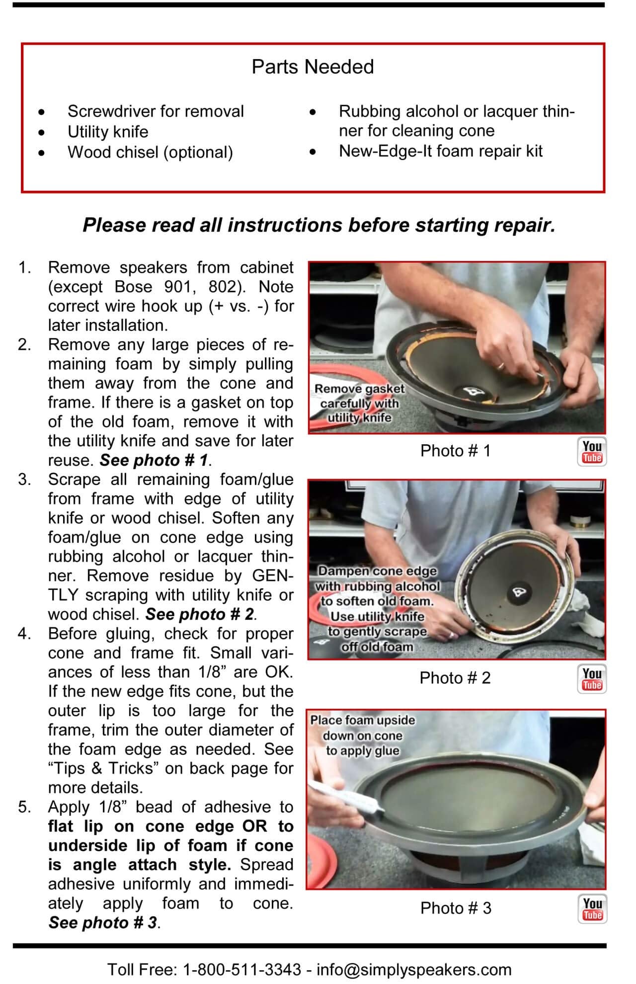JVC 10 Inch Foam Speaker Repair Kit FSK-10F (Pair)