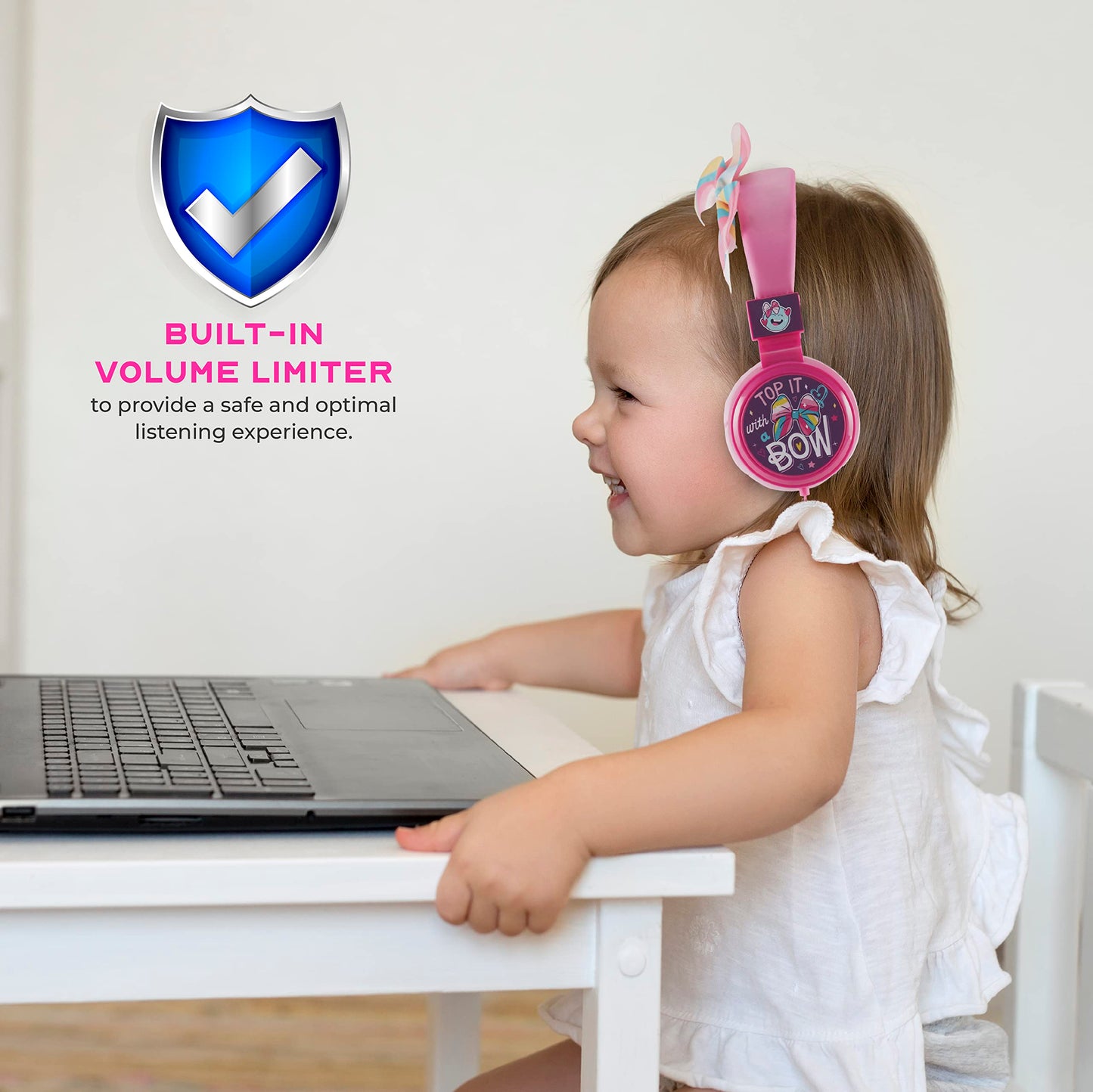 JoJo Siwa Over-Ear Headphones for Kids - Adjustable Headband, Stereo Sound, Tangle-Free Cable, Volume Control, and 3.5mm Jack - Perfect for School