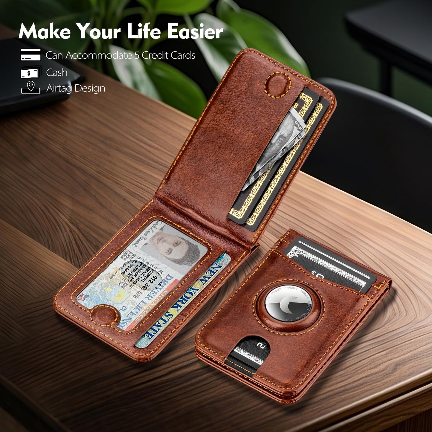 SkyEagle Compatible with Magsafe Case with RFID Blocking Card Holder AirTag pocket for iPhone 17/16/15/14/13/12 Pro/Pro Max/PlusSeries,Not Fit iPhone