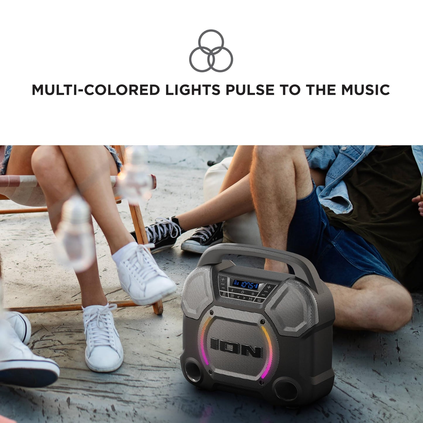ION Audio All-Weather Bluetooth Speaker with Premium Wide Sound, Three Speakers (Renewed)