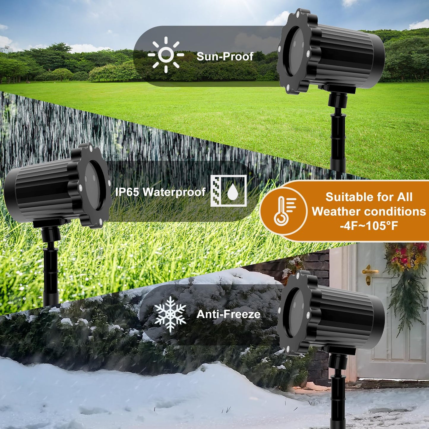 Christmas Projector Lights Outdoor, Waterproof Christmas Decorations Led Lights Projector with Remote Control Timer Indoor Firefly Light for Xmas Yard