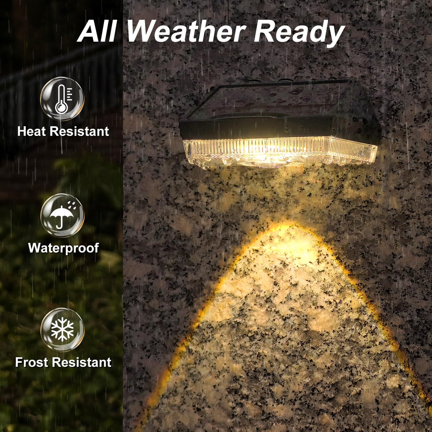 Ellasay Solar Powered Lights for Fence: 10 Lighting Modes with RGB - Waterproof IP65 - Bright Lens LED for Outdoor Wall Garden Deck Patio Porch Yard