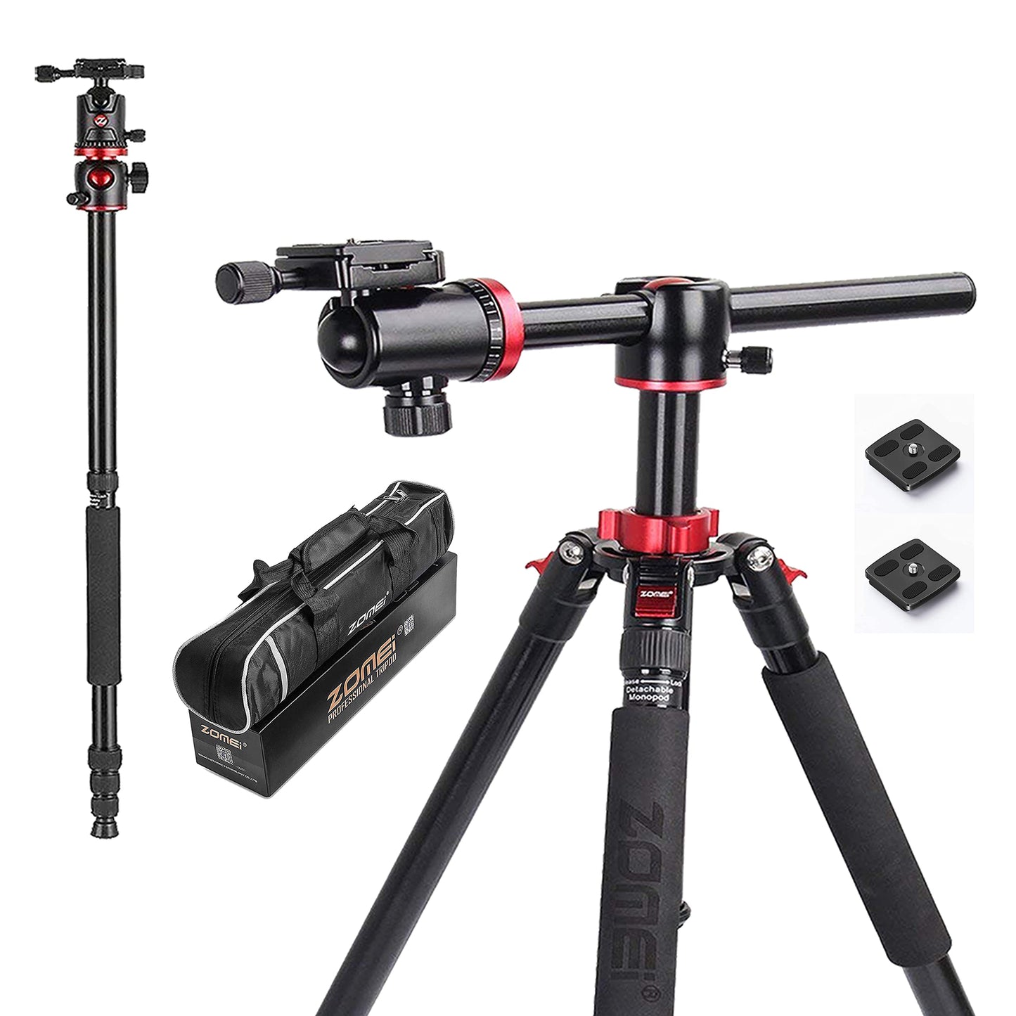 ZOMEi 75'' Tripod,Camera Tripod for DSLR,Ball Head Tripod Professional Tripods 4 Section Horizontal Tripod with 360 Degree Ball Head Plate for Canon