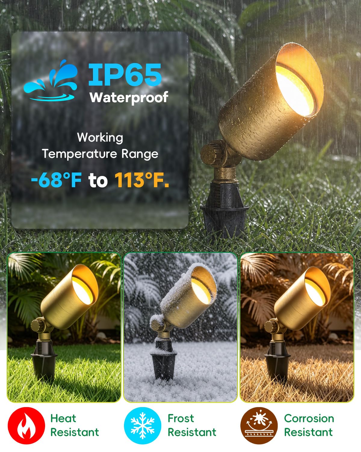 Makergroup Landscape Lighting Stakes, 1/2 NPT Female Thread, 8.6 Inch Solid Plastic Spikes,Corrosion Resistant Replacement Spikes for Outdoor Garden