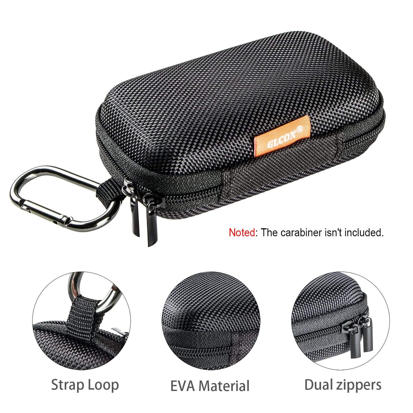 Small Hard EVA Case (4.3" x 2.5")- Portable Protection Earbud Case Zipper Pouch for Headset, Earphone, Flash Drive, Charging Cable, Key - Mesh Inner