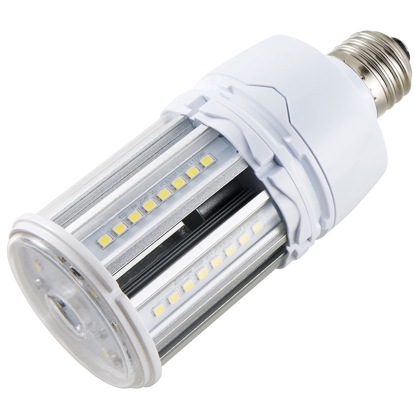Satco 18W LED Corn Cob Light Bulb, HID Replacement for Garage & Commercial Lighting, 5000K Daylight, E26 Base, Ballast Bypass, Indoor/Outdoor