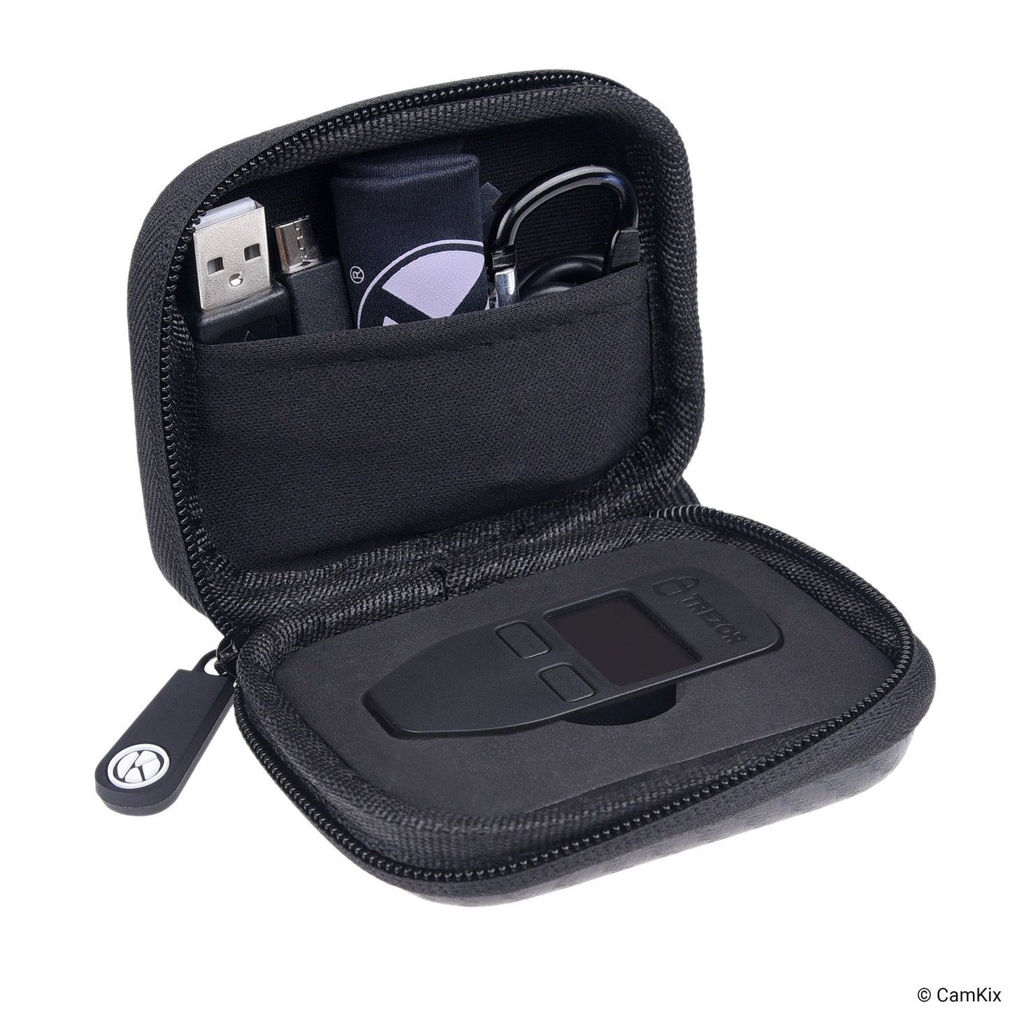 Protective Travel/Storage Case for Trezor One Bitcoin/Cryptocurrency Wallet - Durable Nylon Hardshell Case with Mesh Pocket (for USB cable) and