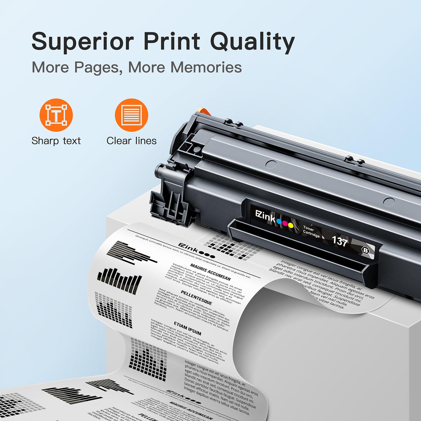 E-Z Ink 137 Black Toner Cartridge Compatible Replacement for Canon Cartridge 137 CRG137 CRG-137 Black Toner High Yield to use with ImageClass D570