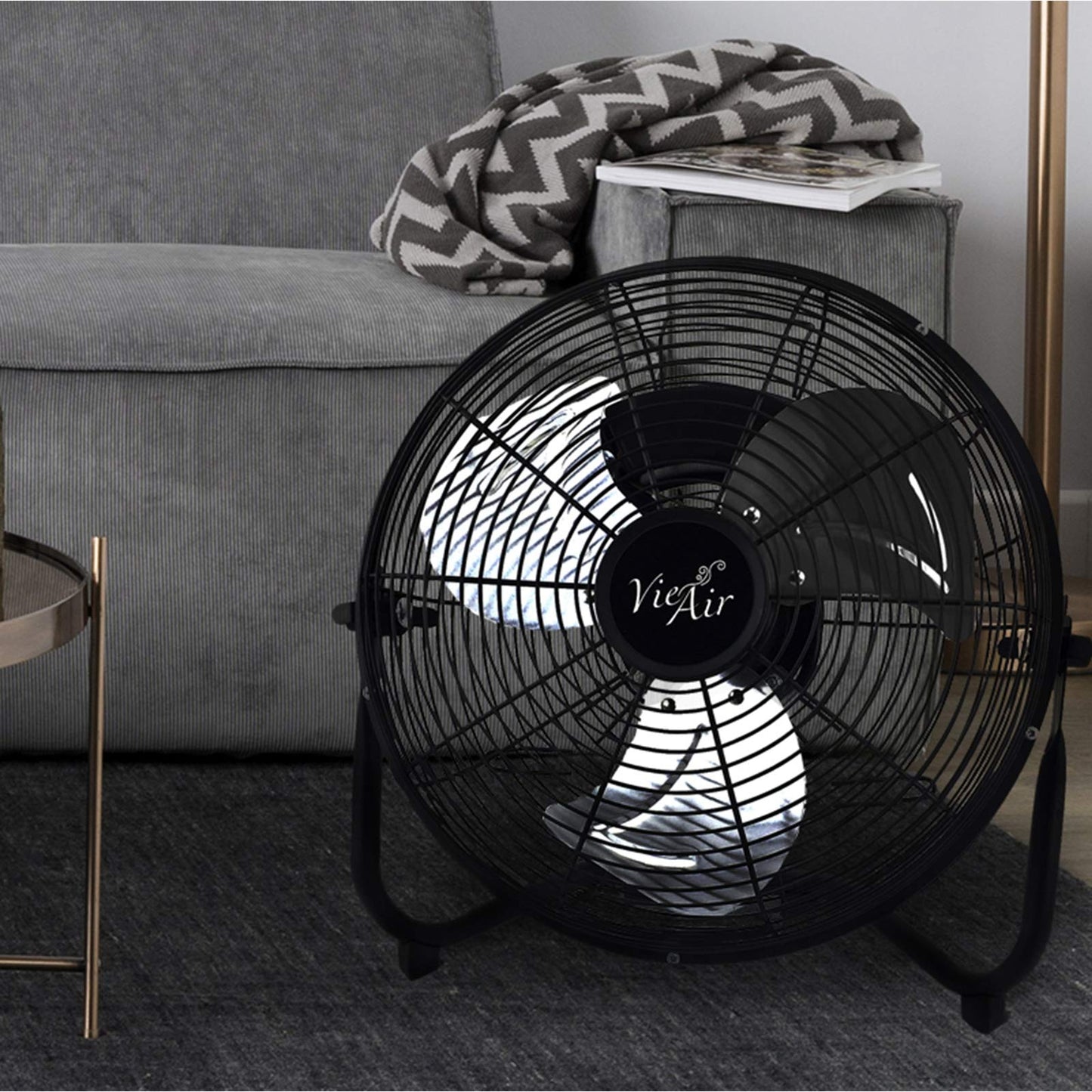 Vie Air 3 Speed Fan (12 Inch Floor), Black