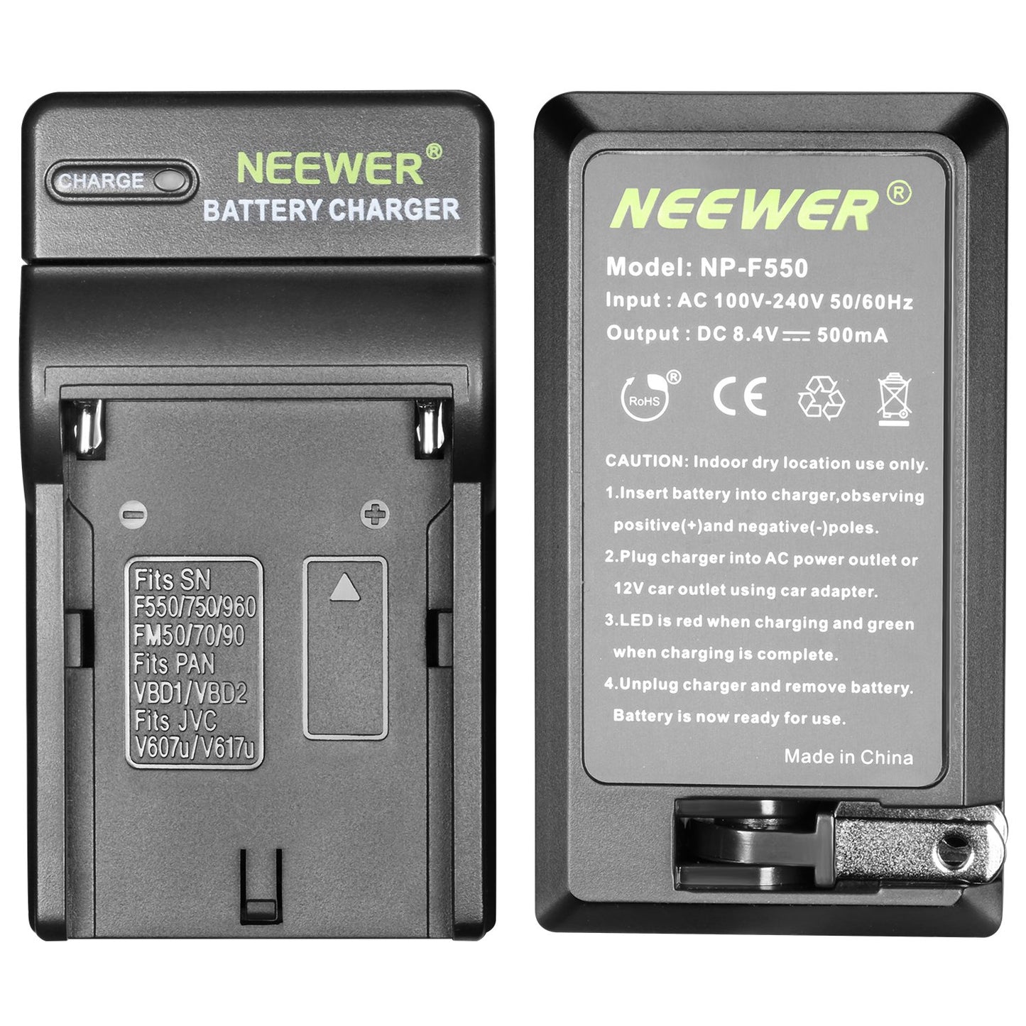 Neewer AC Wall Charger Battery Charger for Sony NP-F550/F750/F960/F330/F570 PA-VBD1 PA-VBD2 Batteries
