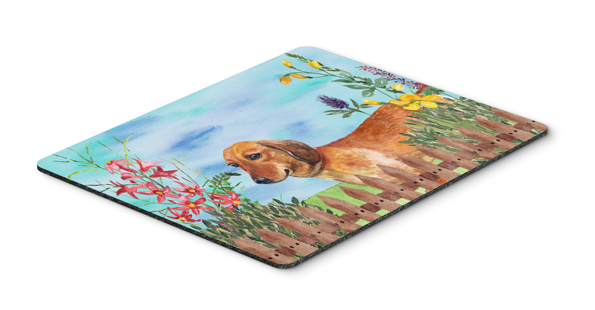 Caroline's Treasures CK1214MP Dachshund Spring Mouse Pad, Hot Pad or Trivet for Home Office Gaming Working Computers Laptop Mouse Mat,Washable Large