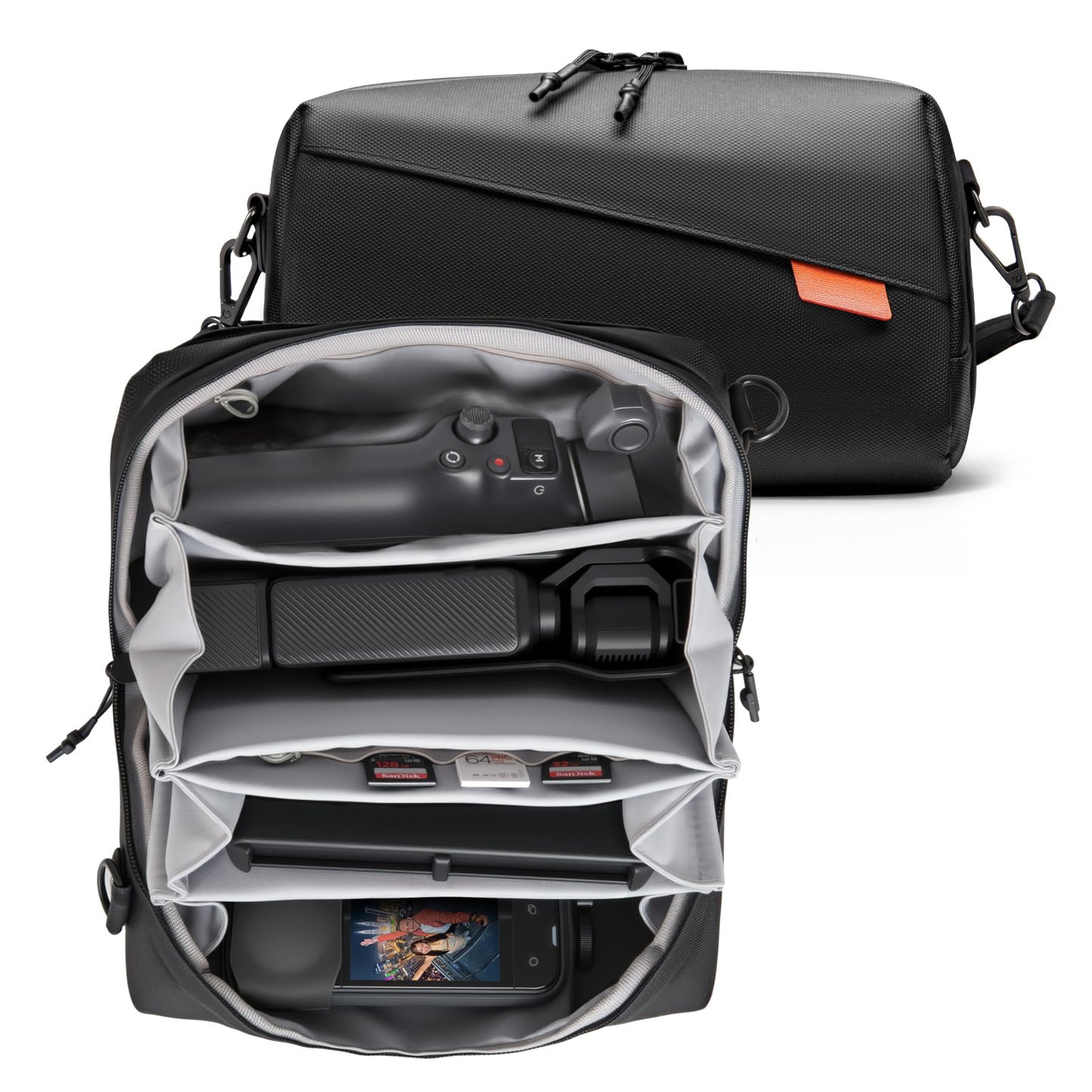 Carrying Bag Pouch Travel Large Soft Case for Insta 360 Go Ultra X5 X4 Organizer Multilayer Storage For DJI Osmo 360 Mobile8 7P 6 Pocket 3 For Gopro