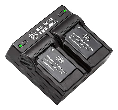 BM 2 NB-11LH Batteries and Dual Battery Charger for Canon Elph 135, Elph 140, Elph 150, Elph 160, Elph 170, Elph 180, Elph 190, Elph 320 HS, Elph 340
