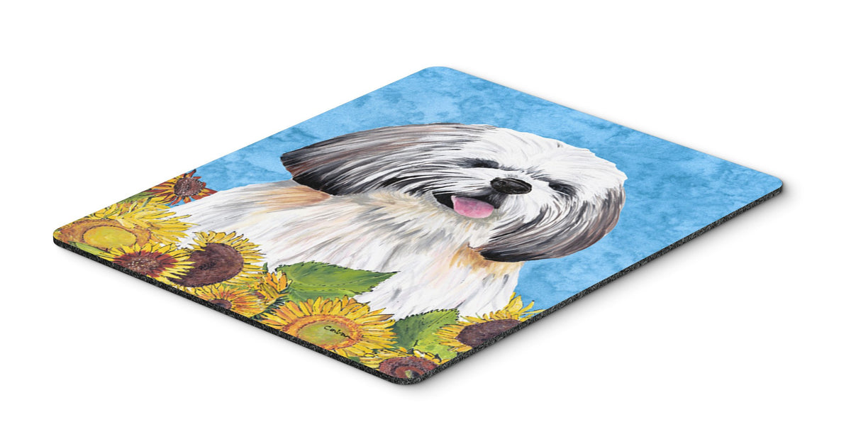 Caroline's Treasures SC9075MP Shih Tzu in Summer Flowers Mouse Pad, Hot Pad or Trivet for Home Office Gaming Working Computers Laptop Mouse