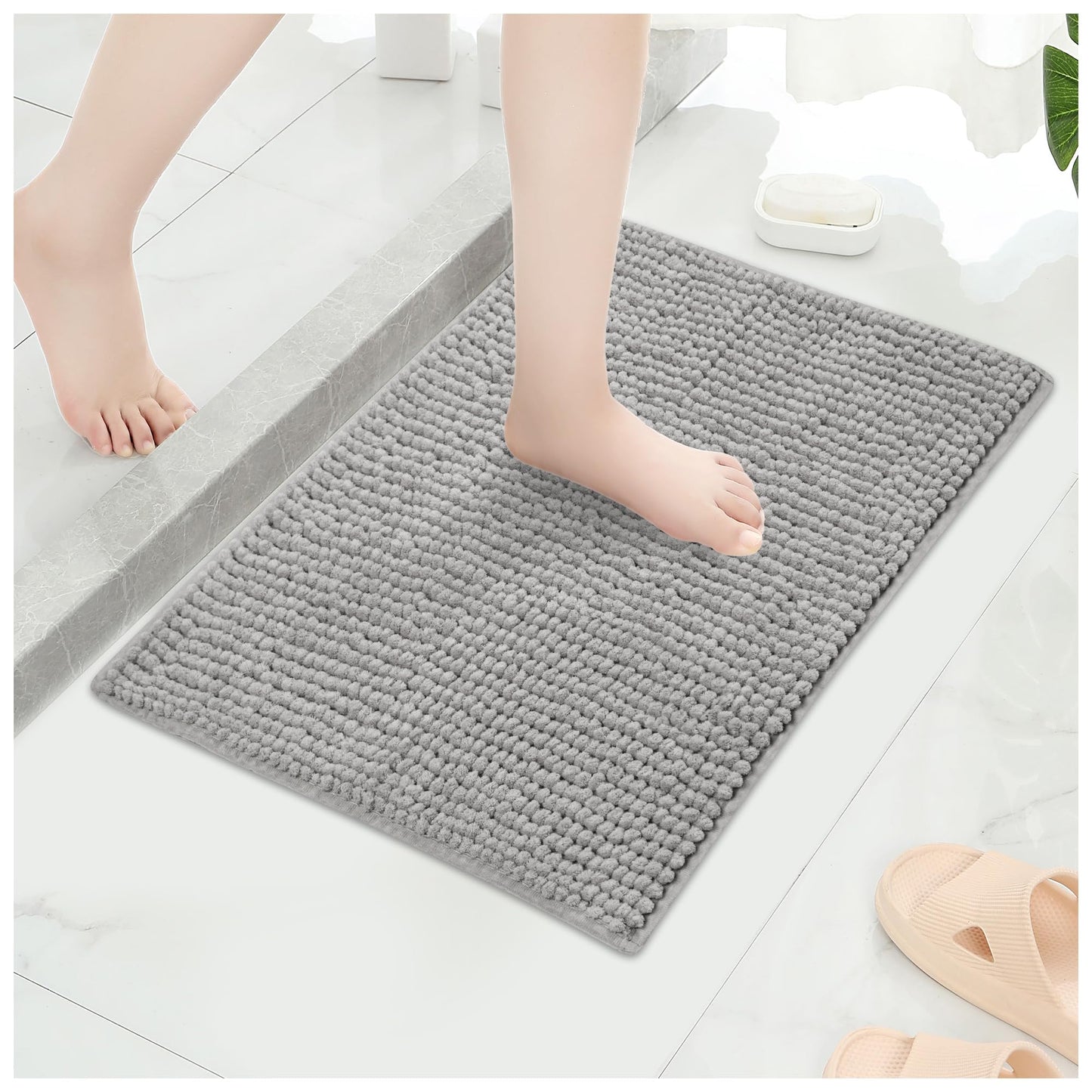 AOWIS Bathroom Rug Mat, Extra Soft Non Slip Absorbent Water Bath Rug,Quick Dry, Machine Washable Bath Mats for Bathroom Floor, Tub, Shower and Home…