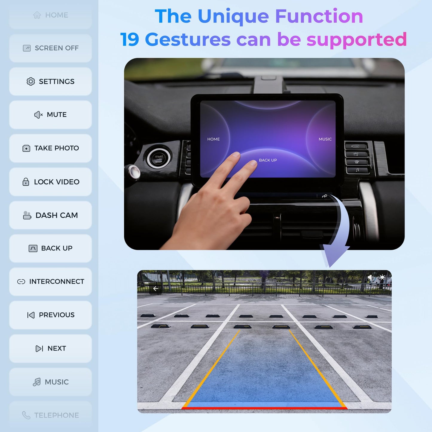 KALOS PAD Wireless Carplay Screen for Car, 9" Carplay & Android Auto Car Stereo, with 1080p Backup Camera, BOE LCD/Mirror Link/Gesture Control/POP