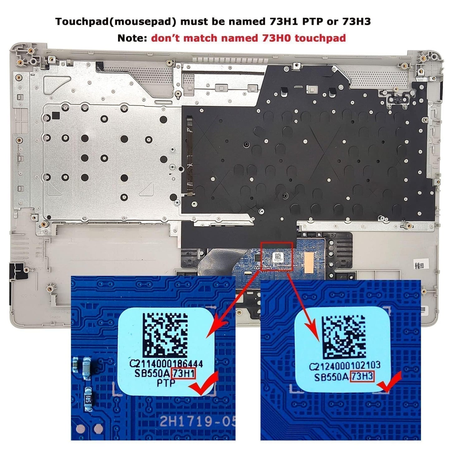 Replacement Upper Case Palmrest for HP 17-by 17T-by 17-CA 17Z-CA 17t-by400 17-by0026cy 17z-ca300 Series Laptop Backlight Keyboard Assembly with ODD