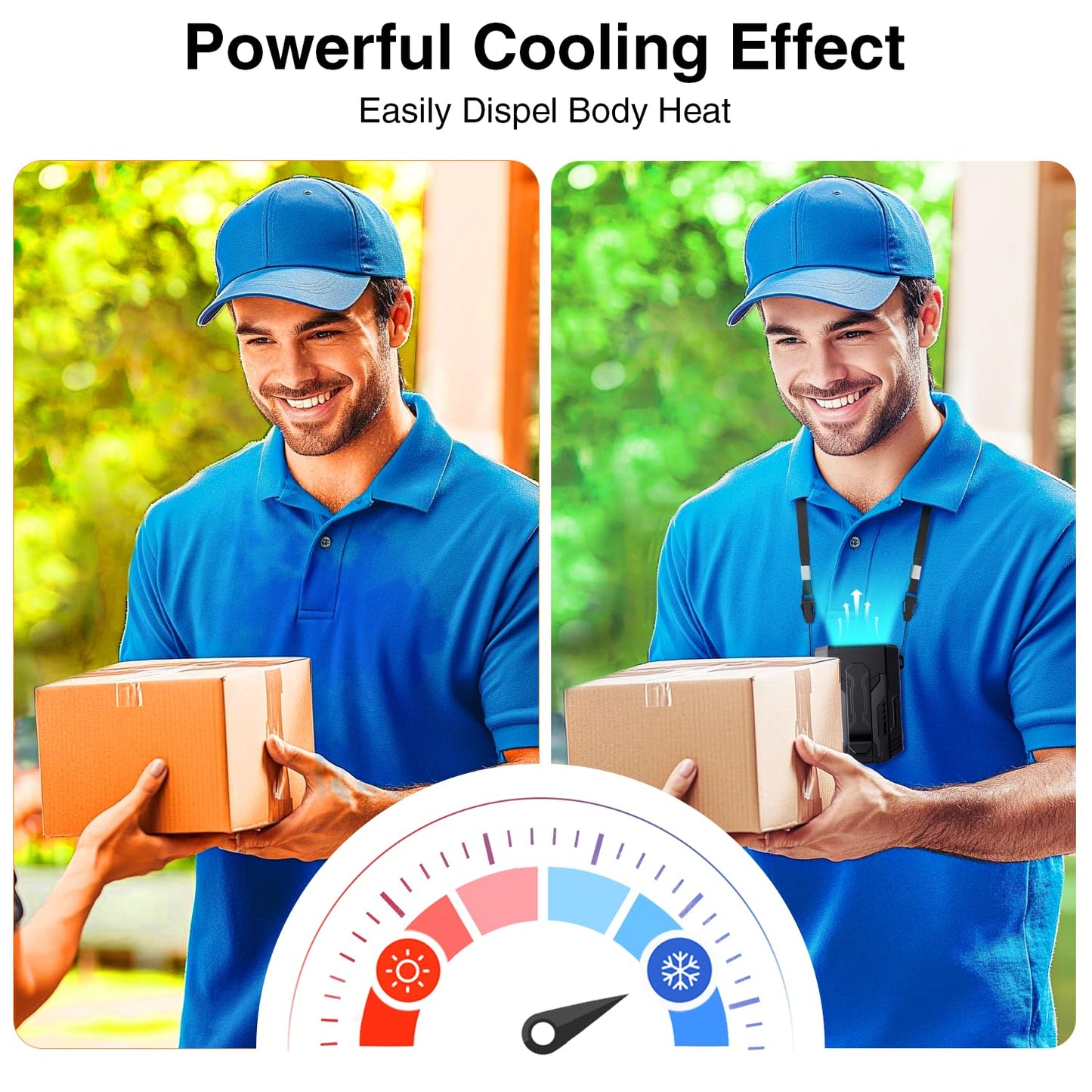 Portable Fan 4000mAh Rechargeable, 4 Speeds 13000RPM Strong Airflow, Personal Waist Fan with Max 24H Working Time, Wearable Neck Fan, Hands-Free Clip