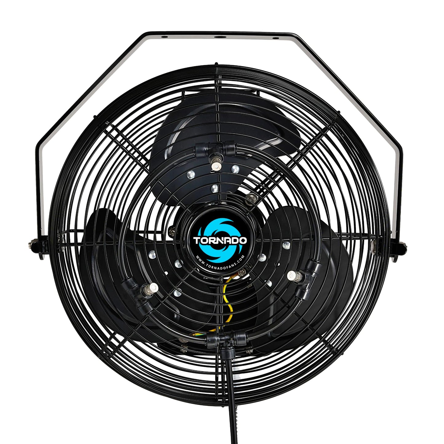 Tornado 12 Inch Outdoor Misting Wall Mounted Fan IPX4 Rated High Velocity Metal Industrial Wall Fan For Commercial, Industrial, Residential, 3 Speed 3