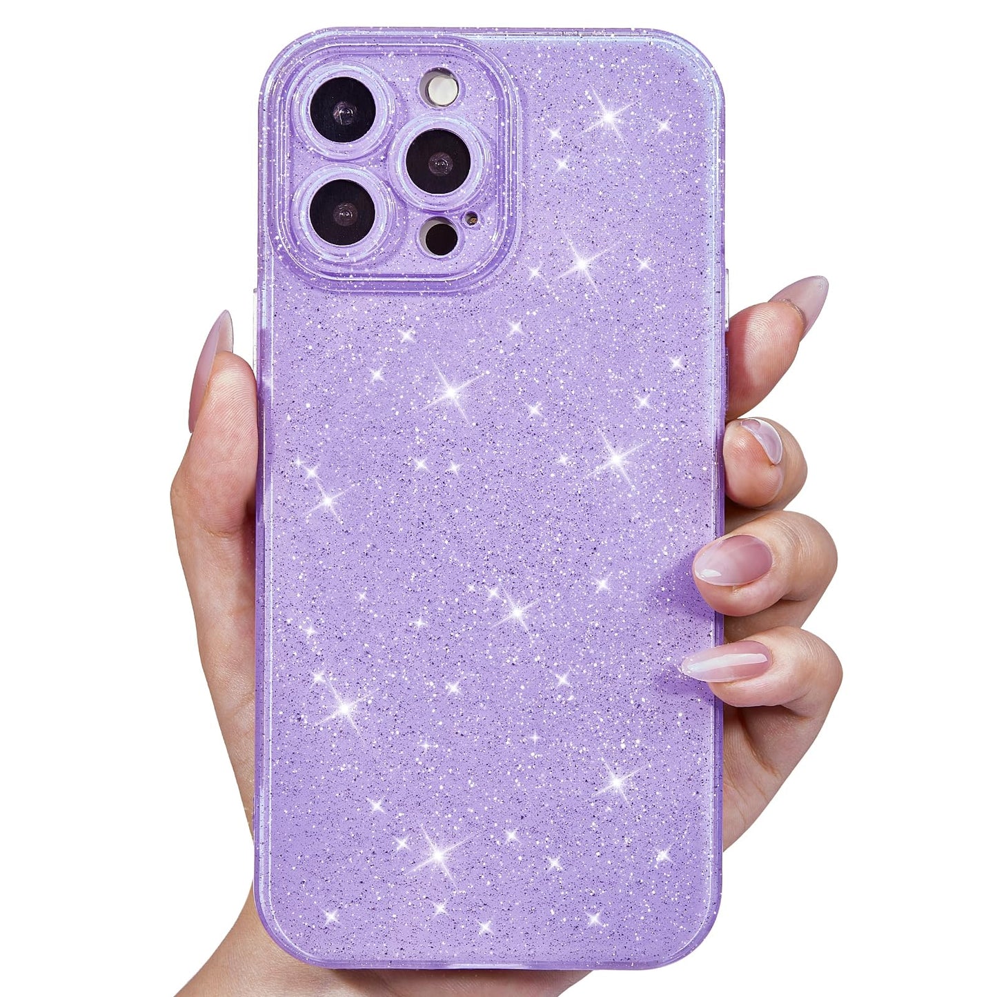 Svanove for iPhone 12 Pro Case Glitter, Sparkly Girly Cute Bling Sparkle Shiny Shimmer Bright Phone Case for Women, Glittery Thin Slim Jelly Soft