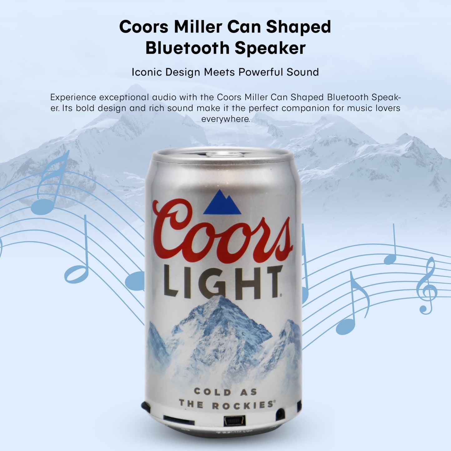 Gabba Goods Coors Light Can Shape Bluetooth Speaker, Portable Wireless Speaker with Bluetooth 5.0, AUX, USB Slot & TF Slot | Loud Bass Sound | Compact