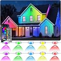 CETELUMA 300FT Permanent Outdoor RGB Lights, IP67 Waterproof Smart Eave Lighting, with App/Remote Control Eaves Light, DIY LED Scenes Modes for House