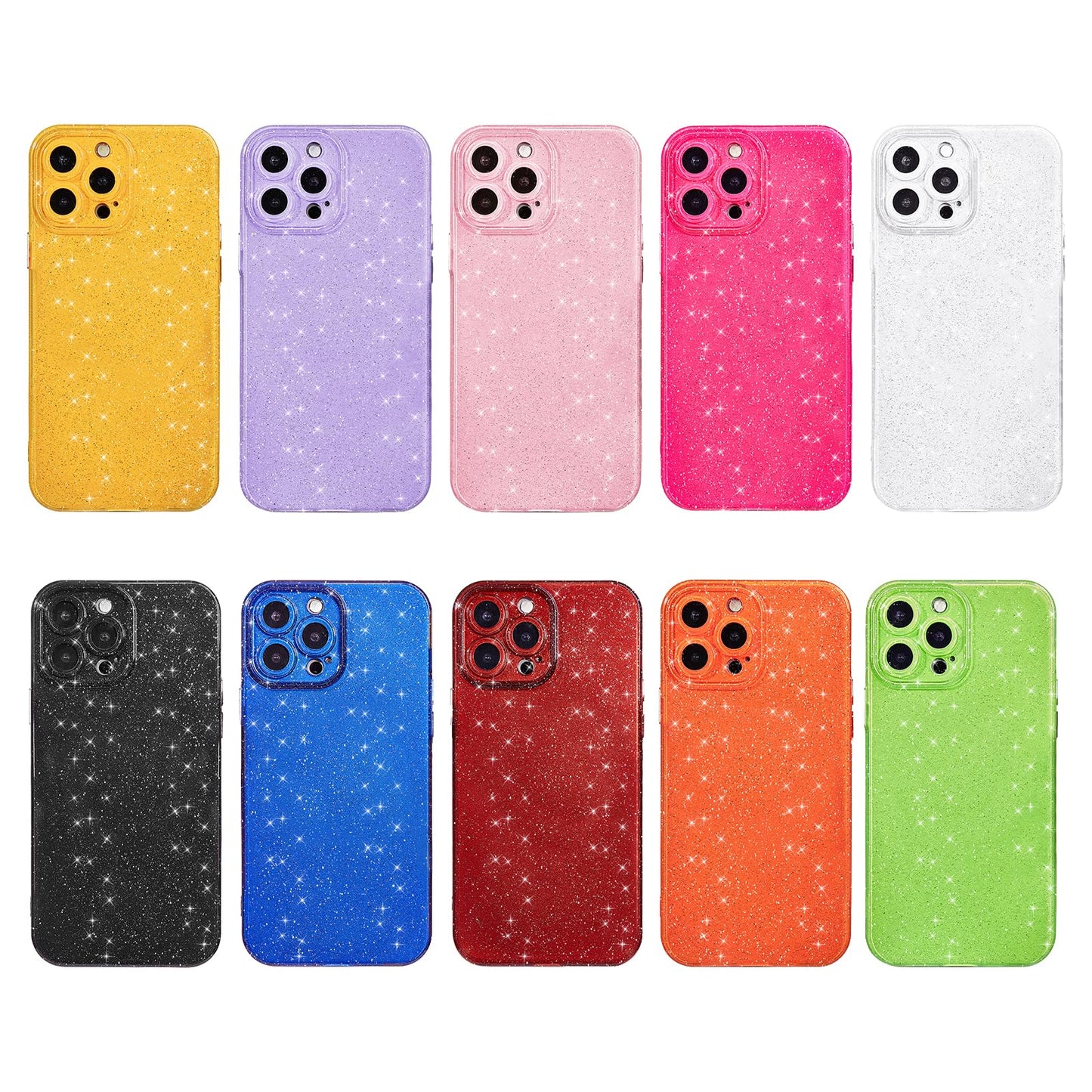 Svanove for iPhone 12 Pro Case Glitter, Sparkly Girly Cute Bling Sparkle Shiny Shimmer Bright Phone Case for Women, Glittery Thin Slim Jelly Soft