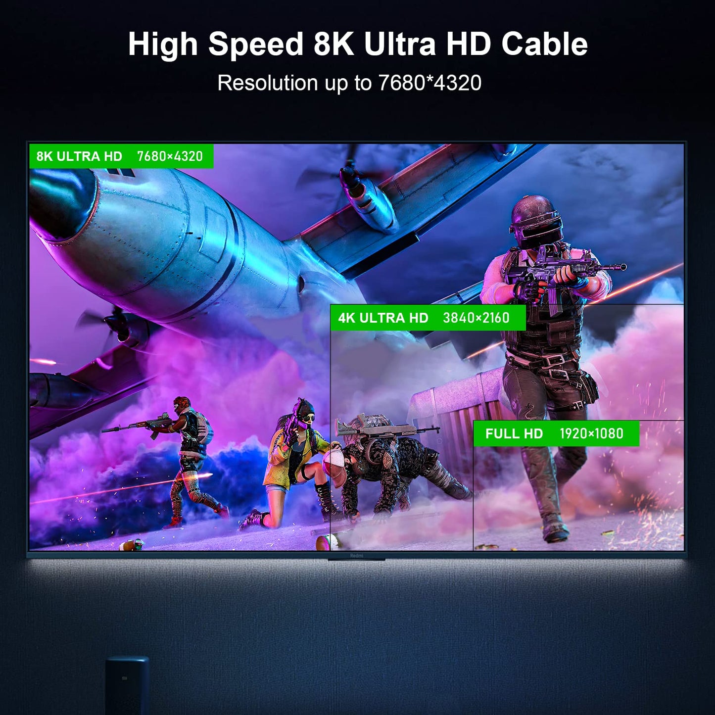 FIBBR 8K HDMI Fiber Optic Cable 6ft, 48Gbps HDMI 2.1 Cable/AOC Support 8K@60Hz, 4K@120Hz/144Hz HDR eARC Dolby Atmos HDCP 2.2&2.3 Compatible with PS5