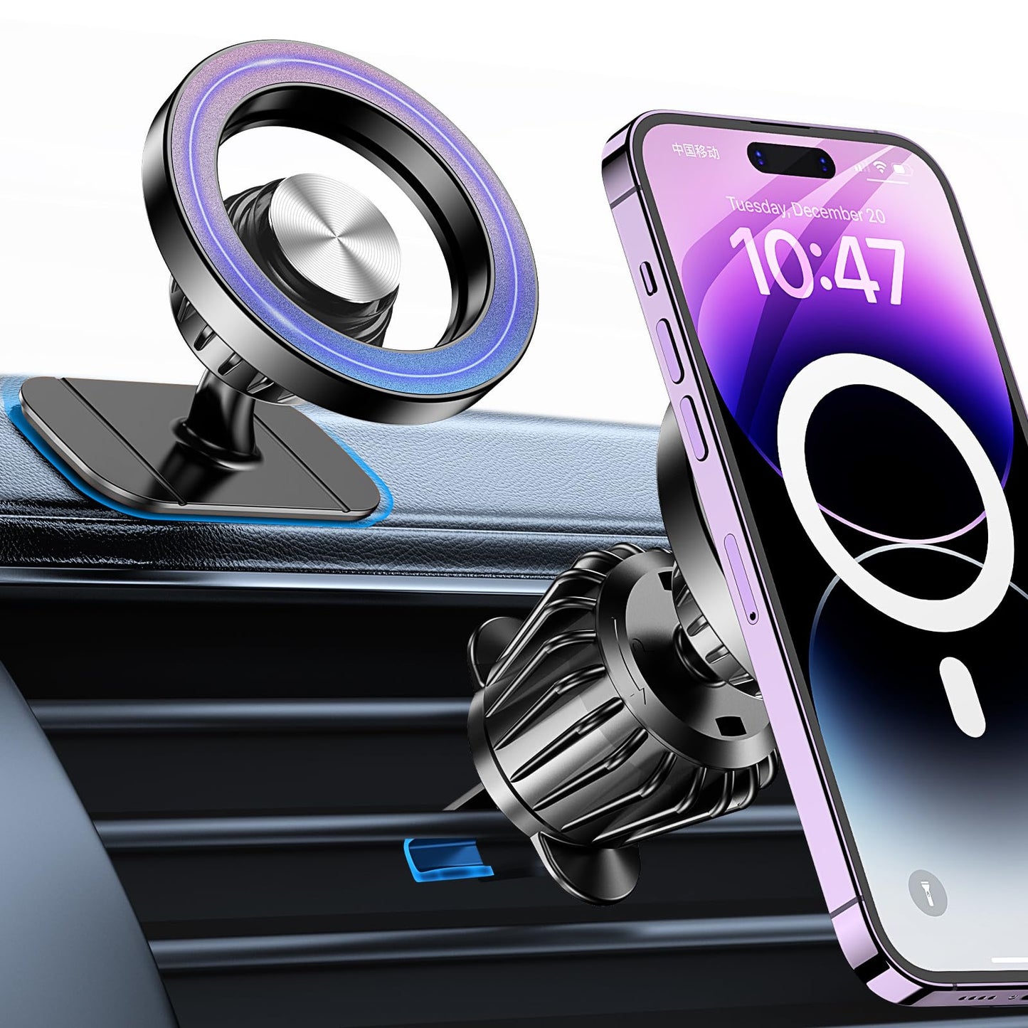 Kaistyle for Magsafe Car Mount?Strong Magnets?Magnetic Phone Holder for Car Phone Holder Mount Dash Mounted Holders Phone Holders for Your Car