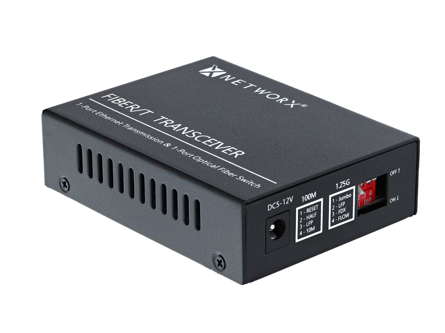 Networx® Gigabit Ethernet Fiber Media Converter - UTP to 1000Base-LX - ST Singlemode, ...