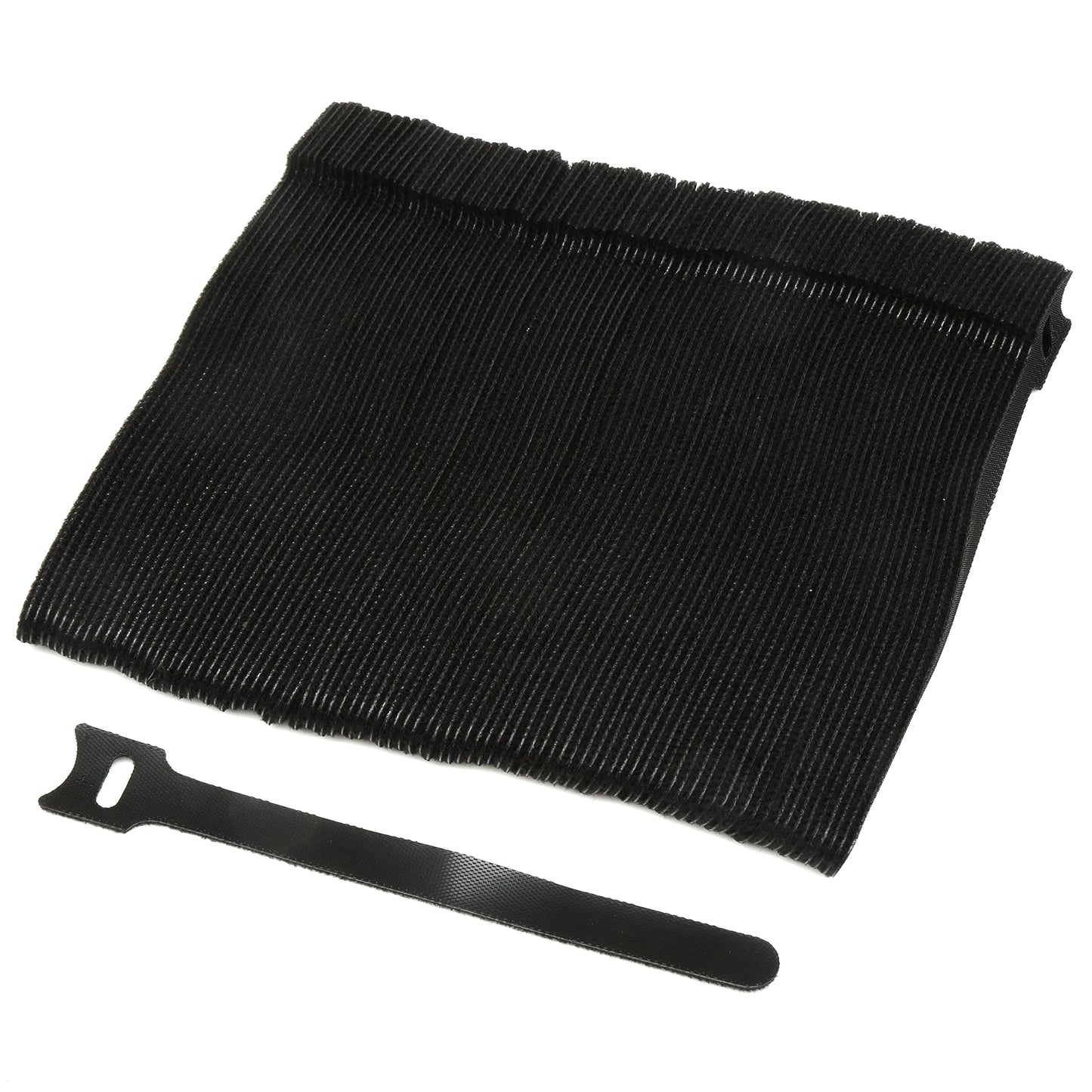 H&S Nylon Reusable Cable Ties for Cord Management - 50pcs - Adjustable Nylon Hook and Loop Straps - Strong Black Wire Organizer
