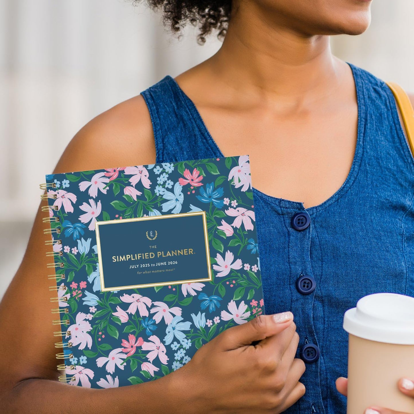 AT-A-GLANCE Planner 2025-2026 Academic, Simplified by Emily Ley, Weekly & Monthly, 8-1/2" x 11", Large, Monthly Tabs, Flexible Cover, Petite Floral