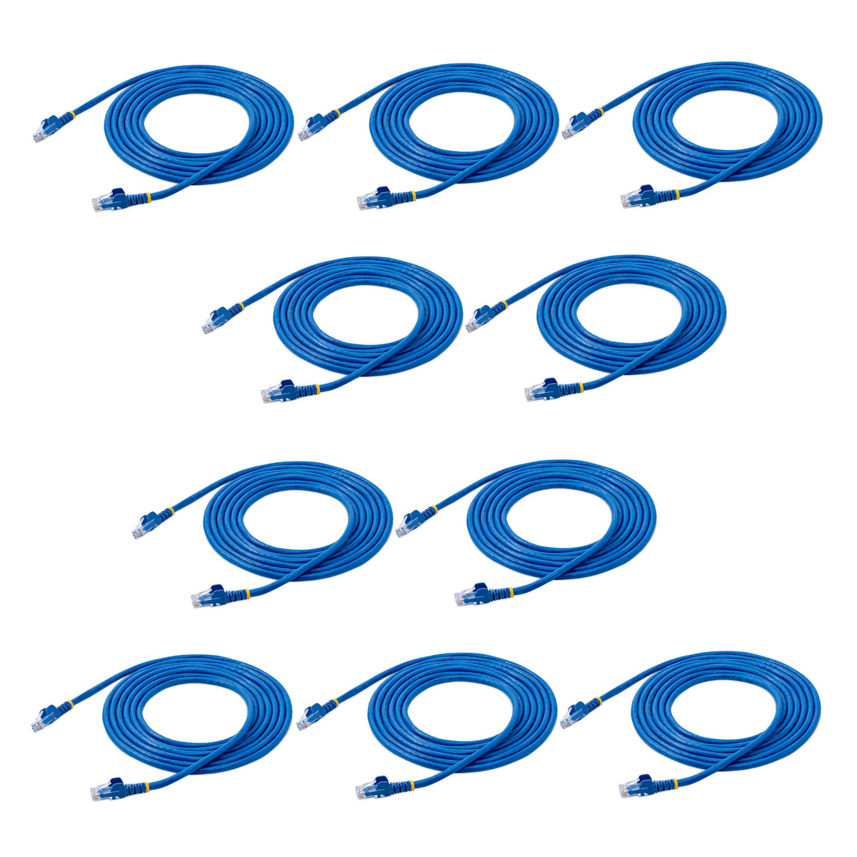 StarTech 10ft Cat6 Snagless Cable, 10 Pack, Blue (N6PATCH10BL10PK)