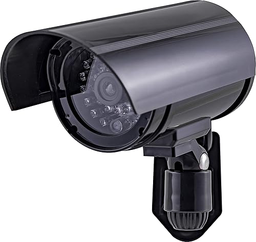 GE Power Gear GE Decoy Security Bullet Camera with Flashing Red Light, Blinking LED, Fake Surveillance, Realistic Looking Recording Lens