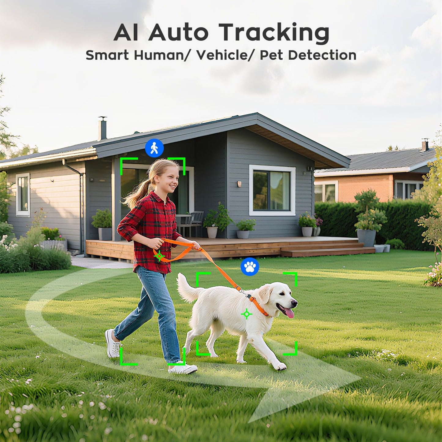 xmartO AI Tracking 2K HD Metal Dome PTZ Security Camera, WiFi 6 Dual Band Wireless, DPK3034 Ceiling Cam, 2-Way Audio, Night Vision, NVR