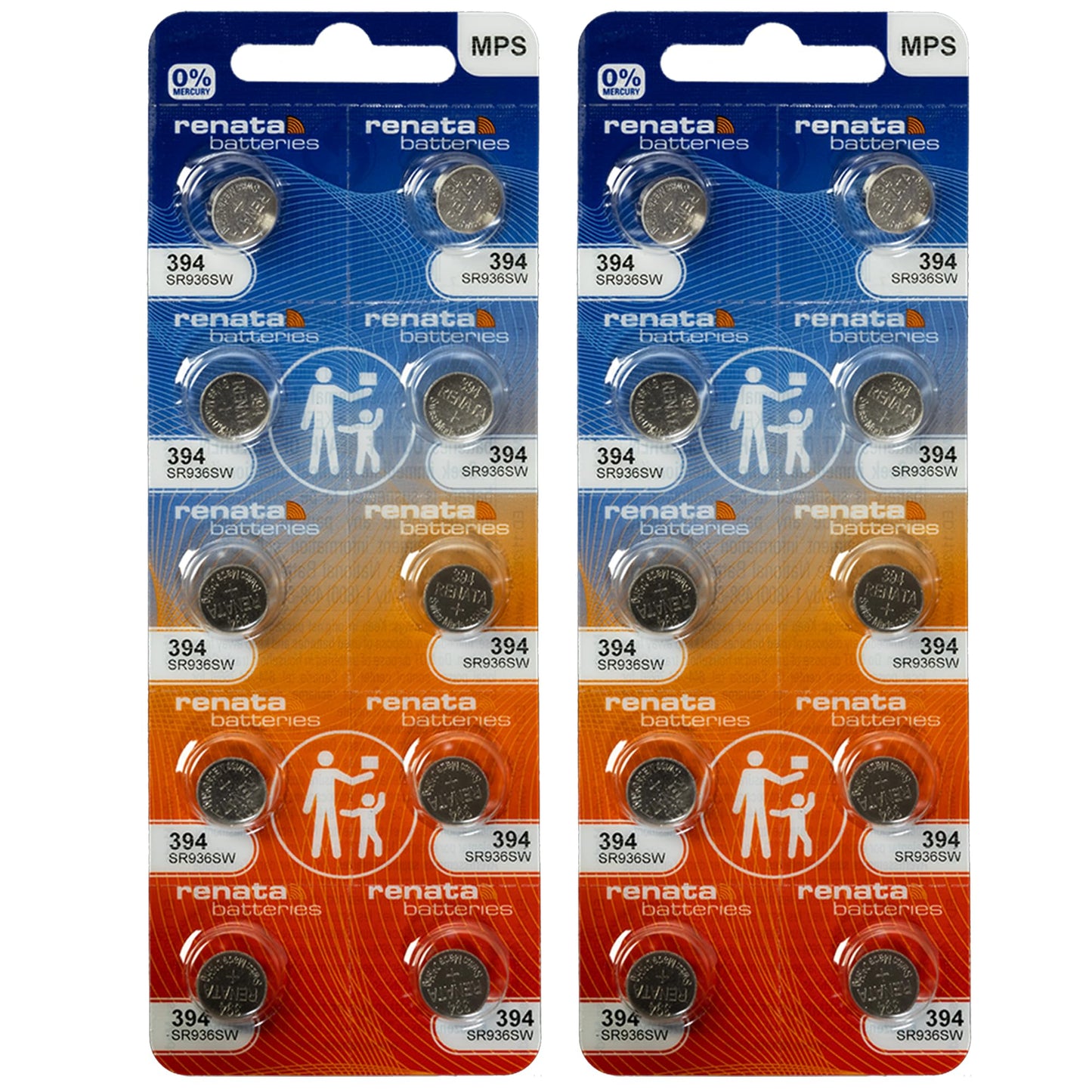 Renata 394 SR936SW Batteries - 1.55V Silver Oxide 394 Watch Battery (20 Count)