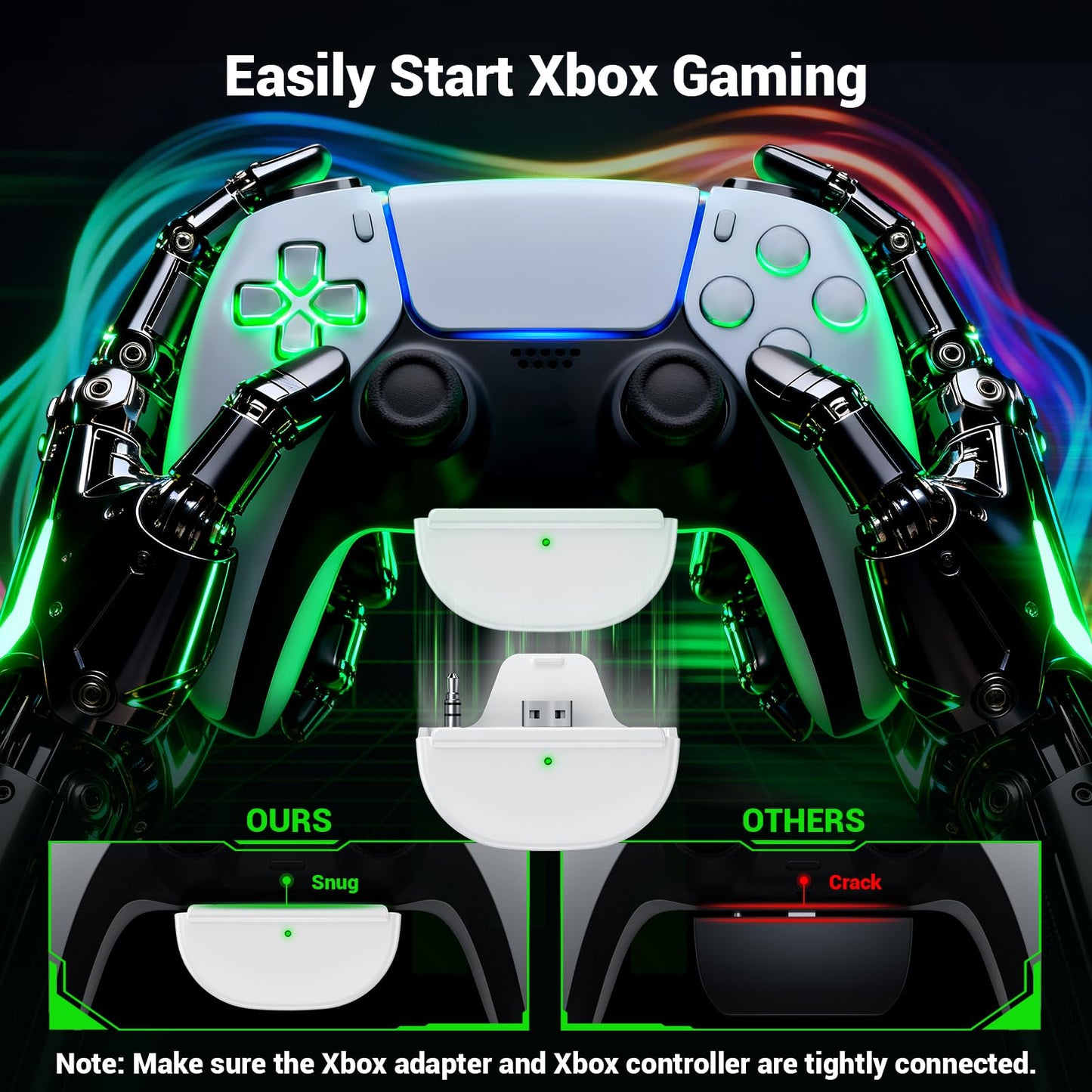 Wireless Gaming Headset for Xbox Series X|S, Xbox One, PC, PS5, PS4, Mac, Switch, 2.4 GHz Wireless & Bluetooth 5.4 Gaming Headphones with Noise