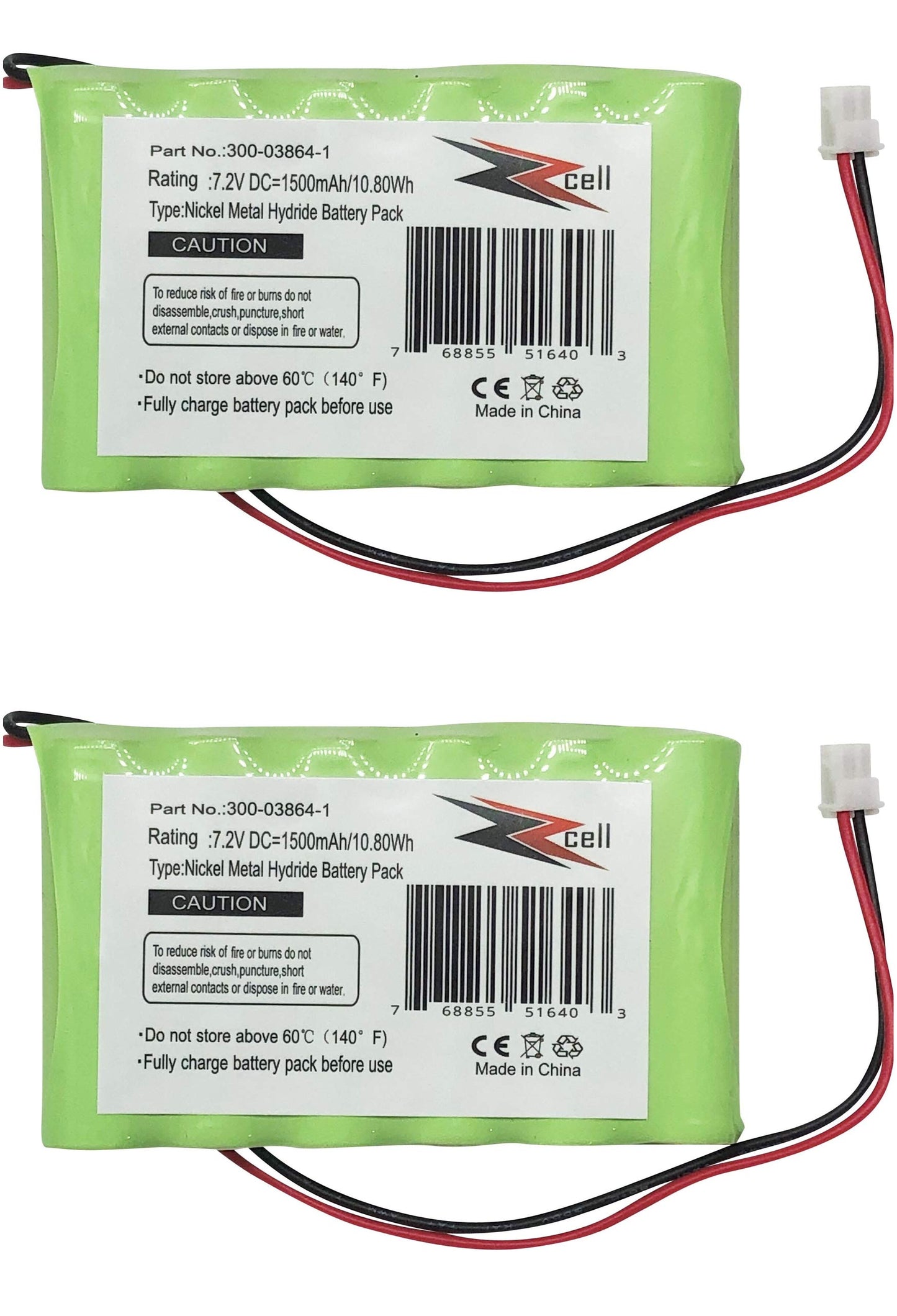 ZZcell 2-Pack Battery Compatible with Honeywell Alarm 300-03864-1, Lynx L3000, Lynx L5000, Lynx L5100, ADEMCO 300-03865, 1500mAh (Please Check Part…