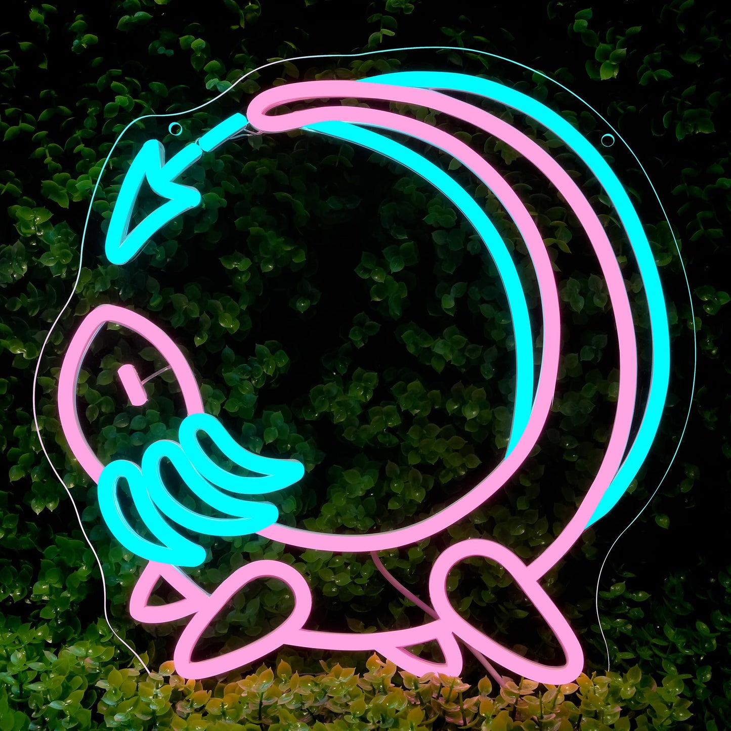 Pink Axolotl Moon Neon Sign for Wall Decor - Cute Animals Kawaii Neon Acrylic USB Powered LED Wall Art Decor, Light Up Sign Dimmable, for Axolotl