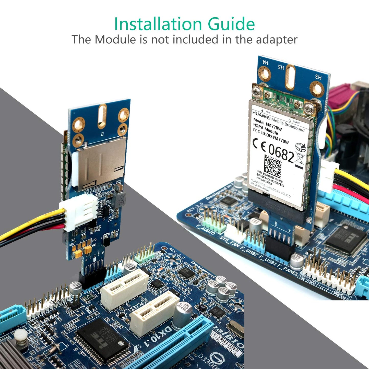 szzijia Mini PCI-E to USB Adapter for LTE/WWAN Module with SIM Card Slot
