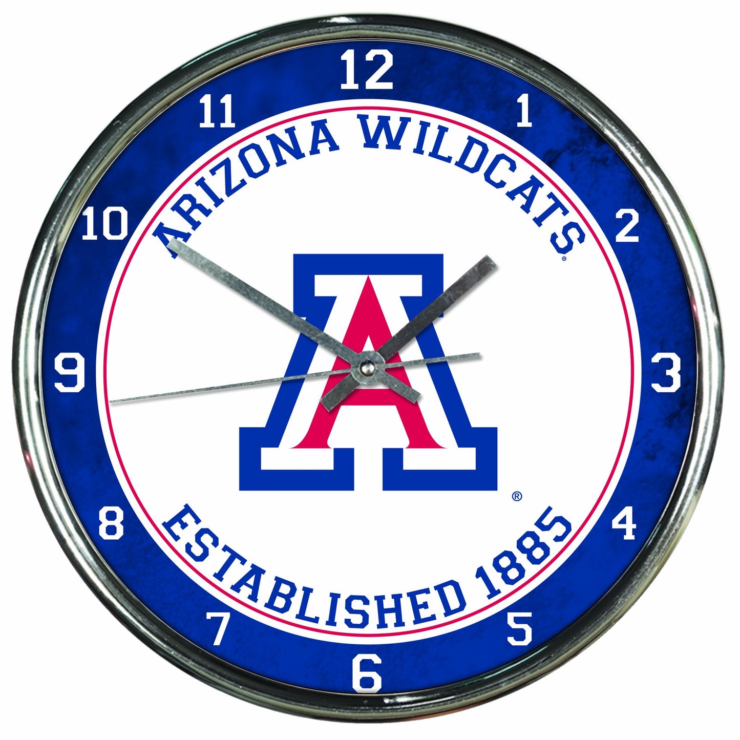 NCAA Arizona Wildcats Chrome Clock