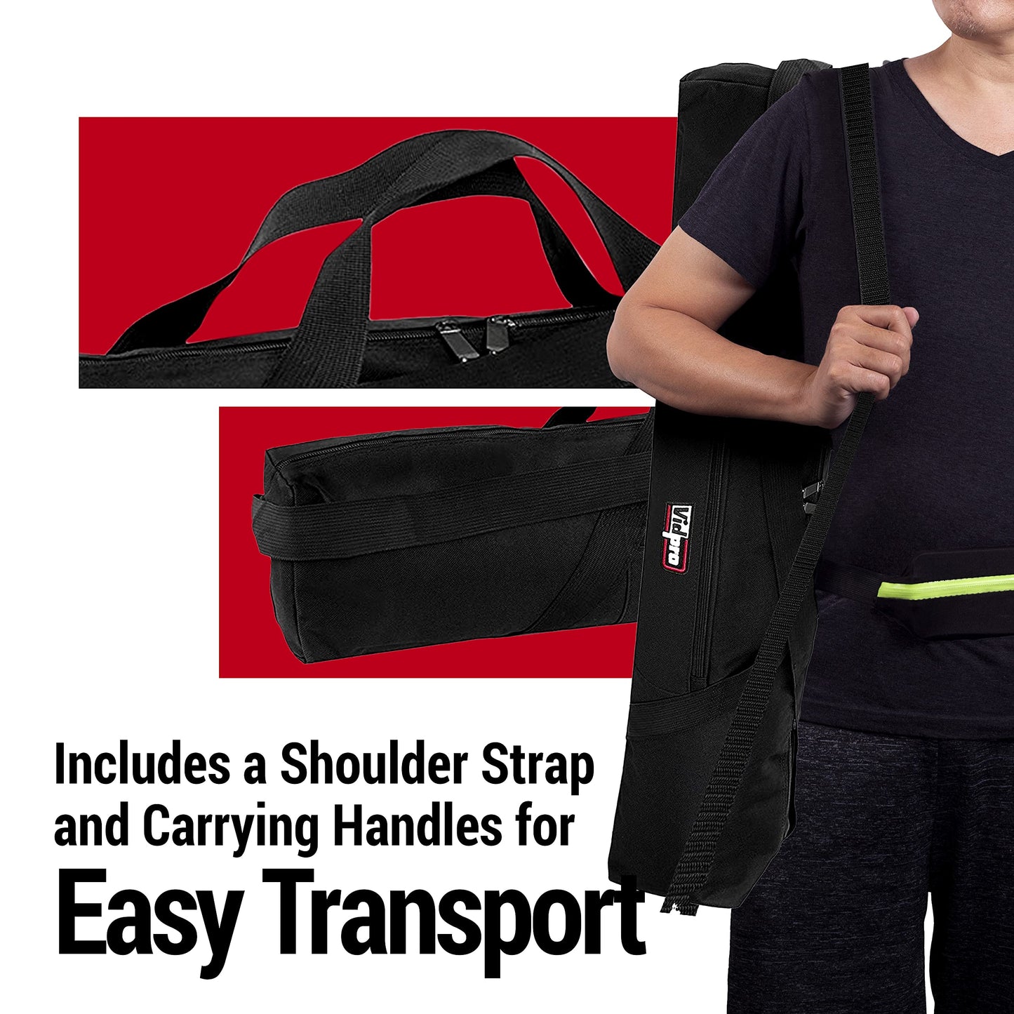 VidPro TC-27 Padded Tripod Bag carries 27-Inch Long Tripods