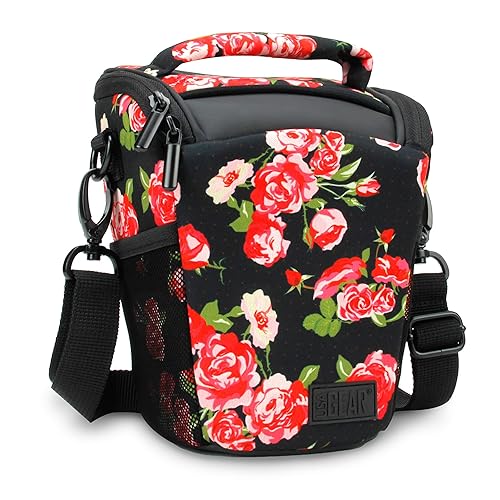 USA Gear DSLR Camera Case for Men and Women with Top Loading Accessibility, Adjustable Shoulder, Small Camera Sling Bag, Travel Padded Handle - Camera