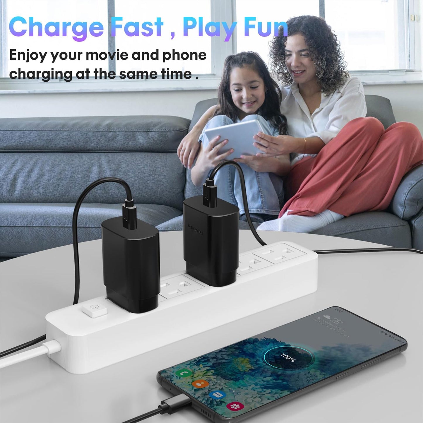 Type C Charger, 25W Type C Fast Charging Block, with USB C Charger Cable Compatible Galaxy S24/S23/S22/S22 Ultra/ S21/S21 Ultra/S20/ S20 Plus/ S20