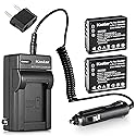 Kastar Battery (X2) & Travel Charger Kit for Panasonic CGA-S007 CGA-S007A CGR-S007 CGAS007 and DMC-TZ1 DMC-TZ2 DMC-TZ3 DMC-TZ4 DMC-TZ5 DMC-TZ11