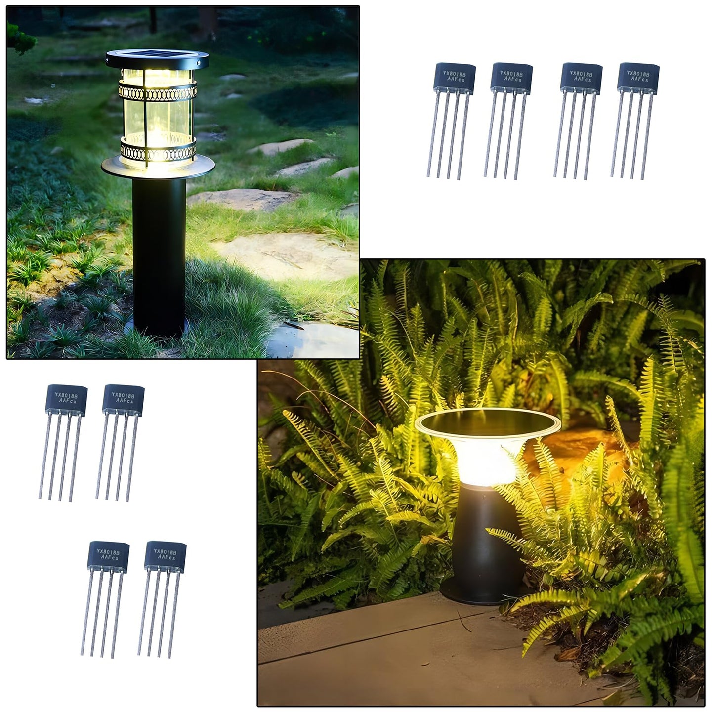 Auto-plaza 50PCS YX8018 1.2V 30mA Solar Lawn Light Control Chip LED Driver Solar Garden Light Transistor TO-94 Electronic Component