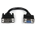 StarTech.com 8in DVI to VGA Cable Adapter - DVI-I Male to VGA Female Dongle Adapter (DVIVGAMF8IN)